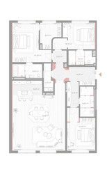 Планировка трехкомнатной(квартира) площадью 193.2 квадратных метров в ЖК “ЖК Николь”