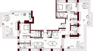 Планировка двухкомнатной(квартира) площадью 177.2 квадратных метров в “ЖК Дом 7 Даниловский”