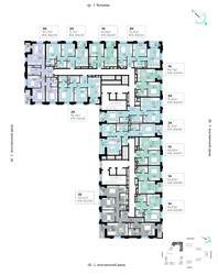 Планировка однокомнатной(квартира) площадью 47 квадратных метров в ЖК “СберСити в Рублево-Архангельском”
