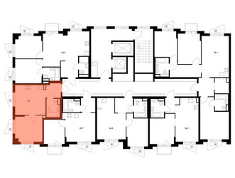 Планировка однокомнатной(квартира) площадью 33 квадратных метров в ЖК “ЖК Онежский вал”