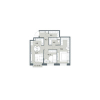 Планировка трехкомнатной(квартира) площадью 66.5 квадратных метров в “ЖК Станиславский”