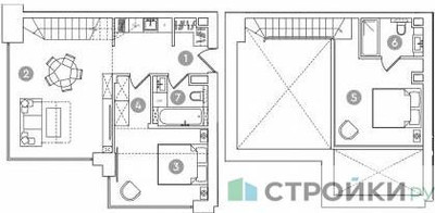Планировка двухкомнатной(квартира) площадью 77.9 квадратных метров в ЖК “ЖК RED7”