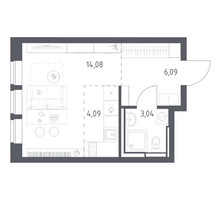 Планировка студии(квартира) площадью 27.3 квадратных метров в “ЖК Богдановский Лес”