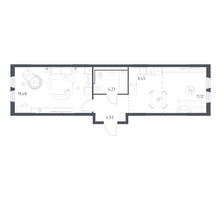 Планировка однокомнатной(квартира) площадью 48.23 квадратных метров в “ЖК Пригород Лесное”