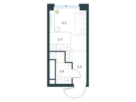 Планировка студии(квартира) площадью 18.4 квадратных метров в “ЖК Левел Звенигородская”