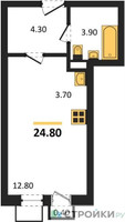 Планировка студии(квартира) площадью 24.8 квадратных метров в “ЖК Легенда Марусино”