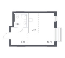 Планировка студии(квартира) площадью 25.8 квадратных метров в “ЖК Рублевский Квартал”