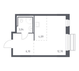 Планировка студии(квартира) площадью 25.8 квадратных метров в ЖК “ЖК Рублевский Квартал”