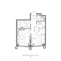 Планировка однокомнатной(квартира) площадью 40.41 квадратных метров в “ЖК Преображенская Площадь”