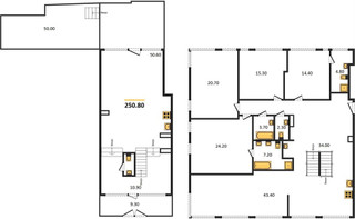 Планировка 4+ комнатной(квартира) площадью 250.8 квадратных метров в “ЖК Ordynka”