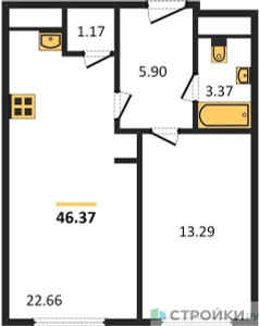 Планировка апартаментов, ID 346358
