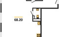Планировка трехкомнатной(квартира) площадью 68.2 квадратных метров в “ЖК Каштановая роща”