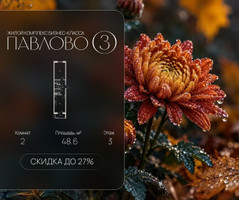 Планировка двухкомнатной(квартира) площадью 48.6 квадратных метров в “Павлово 3”