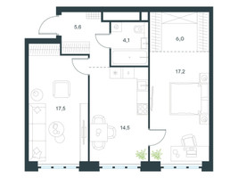 Планировка двухкомнатной(квартира) площадью 64.9 квадратных метров в “ЖК Левел Южнопортовая”