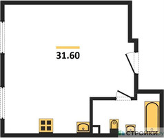Планировка однокомнатной(квартира) площадью 31.5 квадратных метров в “ЖК ЭкоБунино (Южное Бунино)”