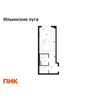 Планировка студии(квартира) площадью 27.8 квадратных метров в “ЖК Ильинские луга”