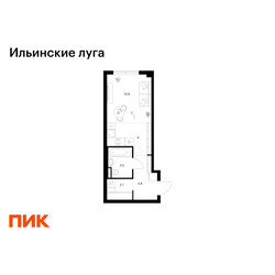 Планировка студии(квартира) площадью 27.8 квадратных метров в ЖК “ЖК Ильинские луга”