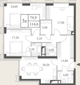 Планировка квартиры, ID 131216