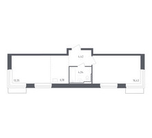 Планировка однокомнатной(квартира) площадью 43.6 квадратных метров в “ЖК Рублевский Квартал”