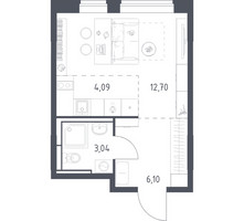 Планировка студии(квартира) площадью 25.93 квадратных метров в “ЖК Богдановский Лес”