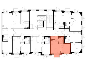 Планировка однокомнатной(квартира) площадью 31.1 квадратных метров в ЖК “ЖК Онежский вал”