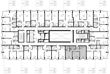 Планировка двухкомнатной(квартира) площадью 54.2 квадратных метров в ЖК “Дом премиум-класса МИРА”