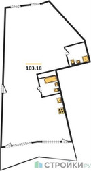 Планировка трехкомнатной(квартира) площадью 103.18 квадратных метров в “ЖК Клубный дом Рублево”
