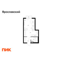 Планировка студии(квартира) площадью 29.1 квадратных метров в “ЖК Ярославский”