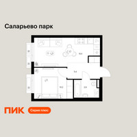 Планировка однокомнатной(квартира) площадью 35 квадратных метров в “ЖК Саларьево парк”
