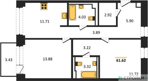 Планировка квартиры, ID 445549