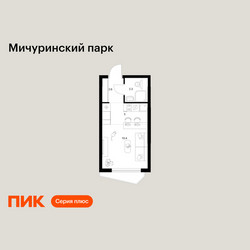 Планировка студии(квартира) площадью 20.3 квадратных метров в ЖК “ЖК Мичуринский Парк”