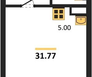 Планировка студии(квартира) площадью 31.77 квадратных метров в ЖК “ЖК Егорово Парк”