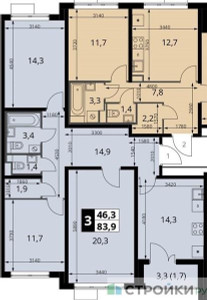 Планировка квартиры, ID 288908