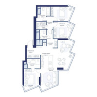 Планировка трехкомнатной(квартира) площадью 103.4 квадратных метров в “ЖК ХАЙДАУТ”