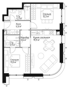 Планировка квартиры, ID 254885