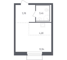 Планировка студии(квартира) площадью 26.4 квадратных метров в “ЖК Рублевский Квартал”