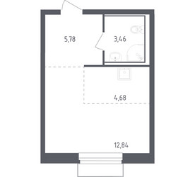 Планировка студии(квартира) площадью 26.4 квадратных метров в ЖК “ЖК Рублевский Квартал”