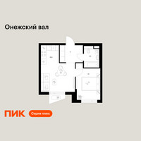 Планировка однокомнатной(квартира) площадью 35.2 квадратных метров в “ЖК Онежский вал”
