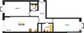 Планировка двухкомнатной(квартира) площадью 70 квадратных метров в “ЖК Вереск”