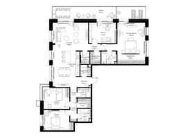 Планировка 4+ комнатной(квартира) площадью 165.43 квадратных метров в “Архитектурный проект Мыс”