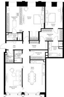 Планировка двухкомнатной(квартира) площадью 154.3 квадратных метров в “ЖК Климашкина 7/11”