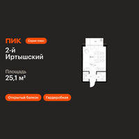 Планировка студии(квартира) площадью 25.1 квадратных метров в “ЖК 2-й Иртышский”