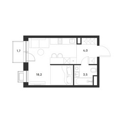 Планировка студии(квартира) площадью 26.2 квадратных метров в ЖК “ЖК Форевиль”
