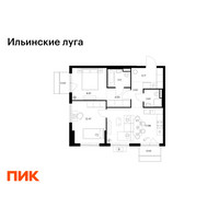 Планировка двухкомнатной(квартира) площадью 59.43 квадратных метров в “ЖК Ильинские луга”