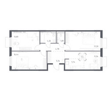 Планировка трехкомнатной(квартира) площадью 80.47 квадратных метров в “ЖК Мытищи Парк”