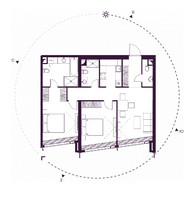 Планировка двухкомнатной(квартира) площадью 83.4 квадратных метров в “ЖК Дом Дау”