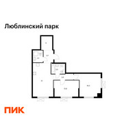 Планировка двухкомнатной(квартира) площадью 68.8 квадратных метров в “ЖК Люблинский парк”