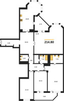 Планировка 4+ комнатной(квартира) площадью 214.8 квадратных метров в “ЖК Вавилово”