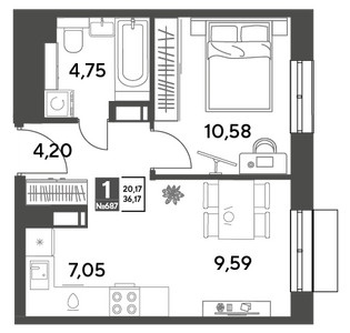Планировка квартиры, ID 496559