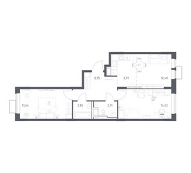 Планировка двухкомнатной(квартира) площадью 59.56 квадратных метров в ЖК “ЖК Большое Путилково”